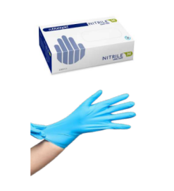 LUVAS DE EXAME EM NITRILO AZUL SEM PÓ