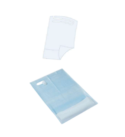 BABETE DESCARTÁVEL EM PAPEL + PE COM BOLSA