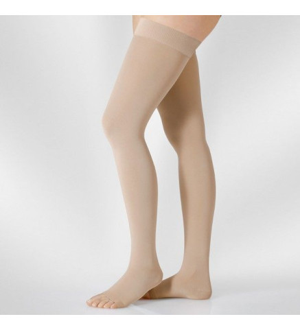 MEIA ATÉ RAIZ DA COXA COM SILICONE (AG) CURTA JUZO 2001 PÉ ABERT CL.I